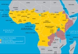Africa Yellow Fever Vaccination Zones - Map