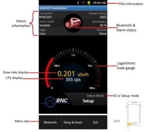 PeakAbout Smartphone App for New SAM 945 Isotope Identifier.