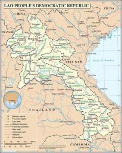 Map of Laos - Lao People's Democratic Republic