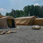 New Expeditionary Medical Systems equipment is displayed at Joint Base Langley-Eustis, Virginia, June 20, 2018. Credit: Monica Roybal EMEDS Expeditionary Medical Tents with CBRN Protective Liners
